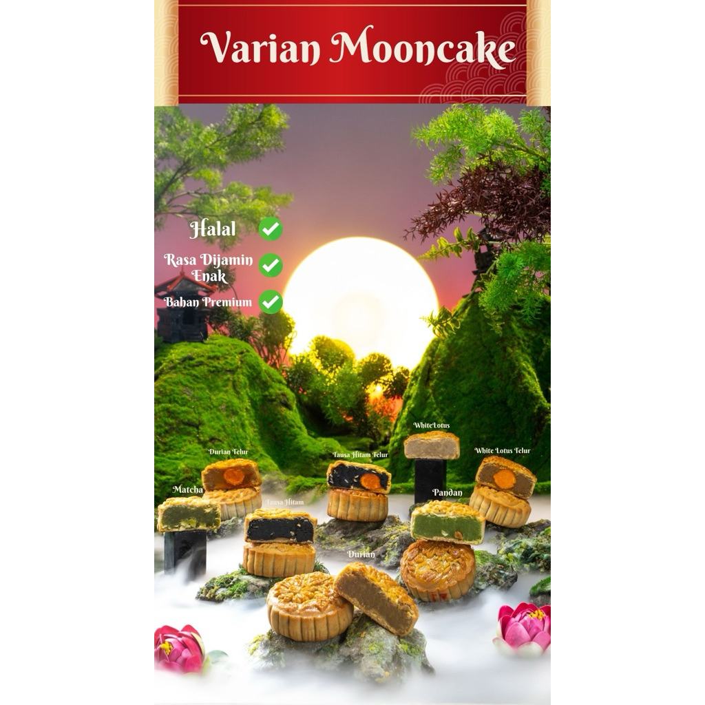 Mooncake Hampers Premium Satuan DIJAMIN ENAK TONG JIU PIA DURIAN TAUSA HITAM LOTUS PANDAN MATCHA KAC