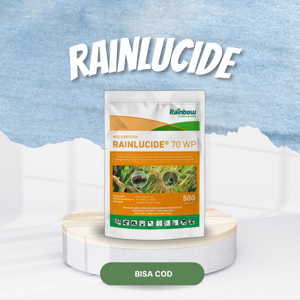 Moluskisida Rainlucide 70 WP 100 g - Obat Keong Mas - Tutut Sawah - Siput - Bekicot