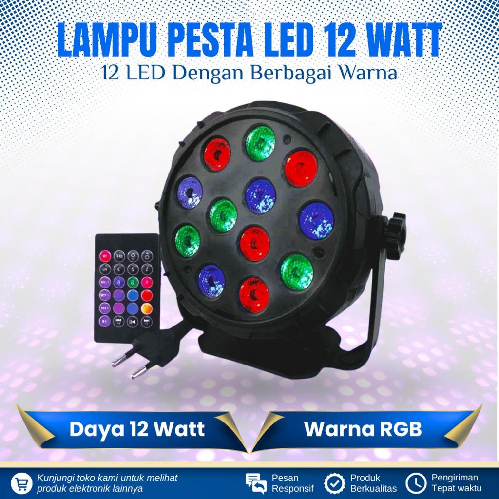 LAMPU SOROT DISCO LED 12 WATT RGB MITSUYAMA LAMPU PESTA WARNA WARNI LAMPU DISKO SOROT 12 LED RGB LAM