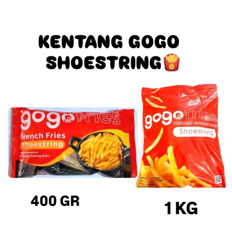 GogoFries Shoestring 1kg | Kentang Goreng Gogo 400 Gram Shoestring | French Fries Gogo