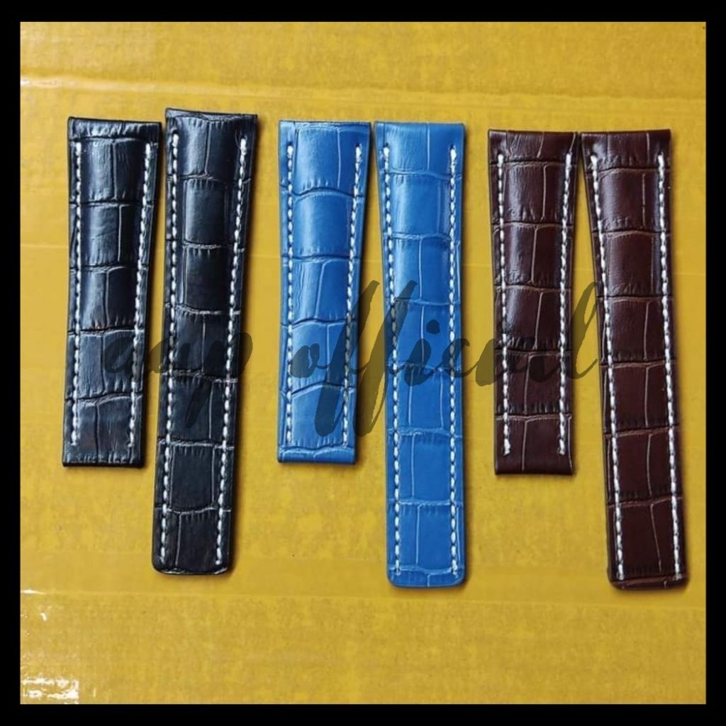 Tali Jam Tangan Kulit Breitling 24mm Rubber Strap Tali Jam 24mm