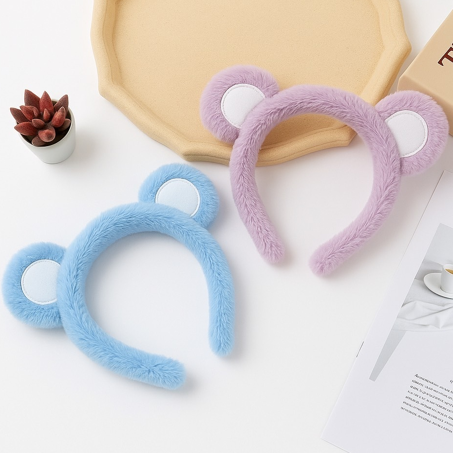 Bando Wanita Bulu Karakter Bear Bando Lotso Bandana Anak dan Dewasa Motif Lucu Aksesoris Rambut Vira