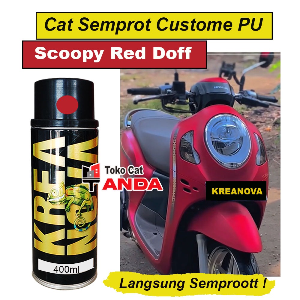 Kreanova Spray paint Scoopy Red Doff - Cat semprot merah doff scoopy PCX merah doff 400ml