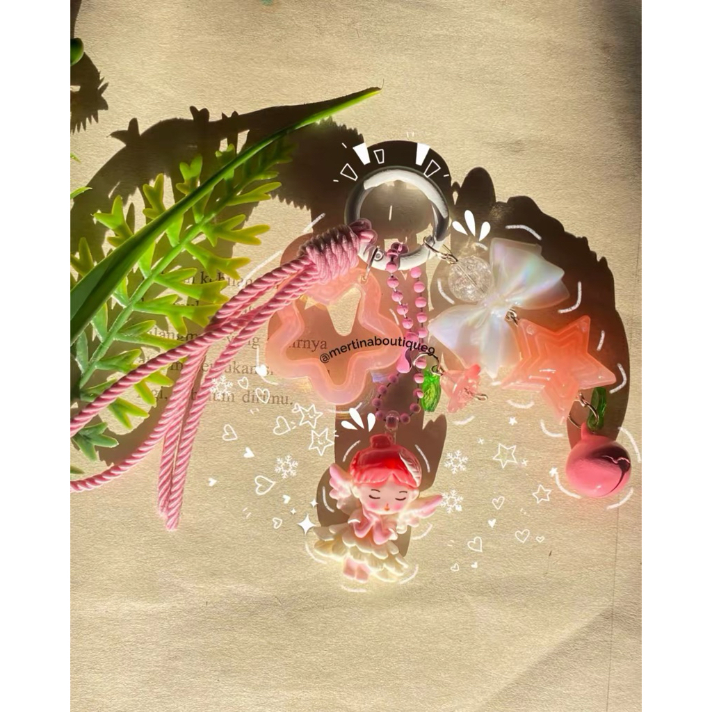 ganci gantungan kunci gantungan tas charm manik manik DYI peri angel