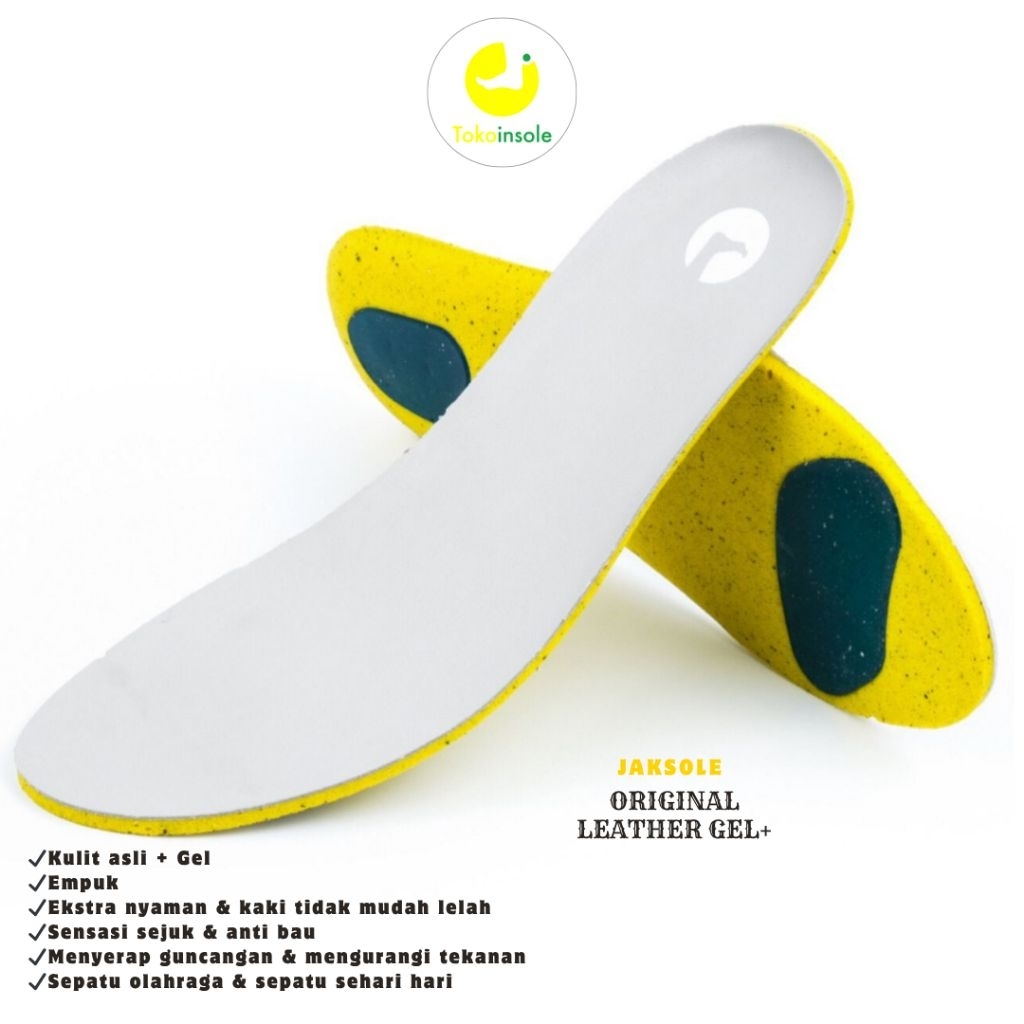 Insole sepatu/Insole Kulit/Insole Original Leather Gel/Insole olahraga/Insole Jaksole/Insole nyaman/