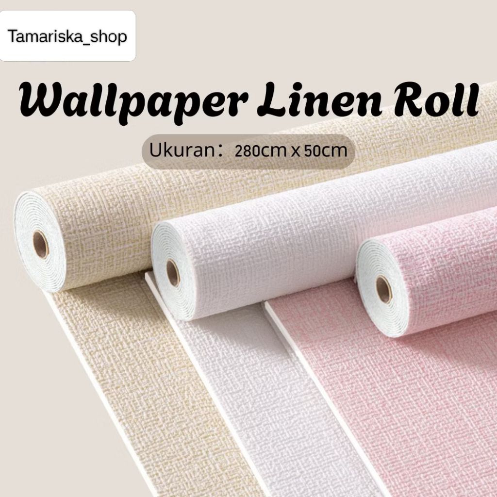 wallpaper linen roll foam wallpaper dinding