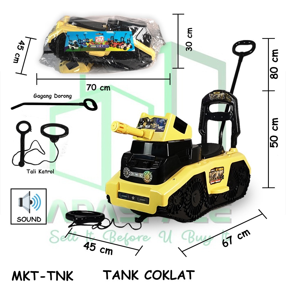 TNK Coklat Tank Ride On Car Anak Laki Murah. TNK Coklat Tank Mobil Mobilan Ride On Car Tolo Car Doro