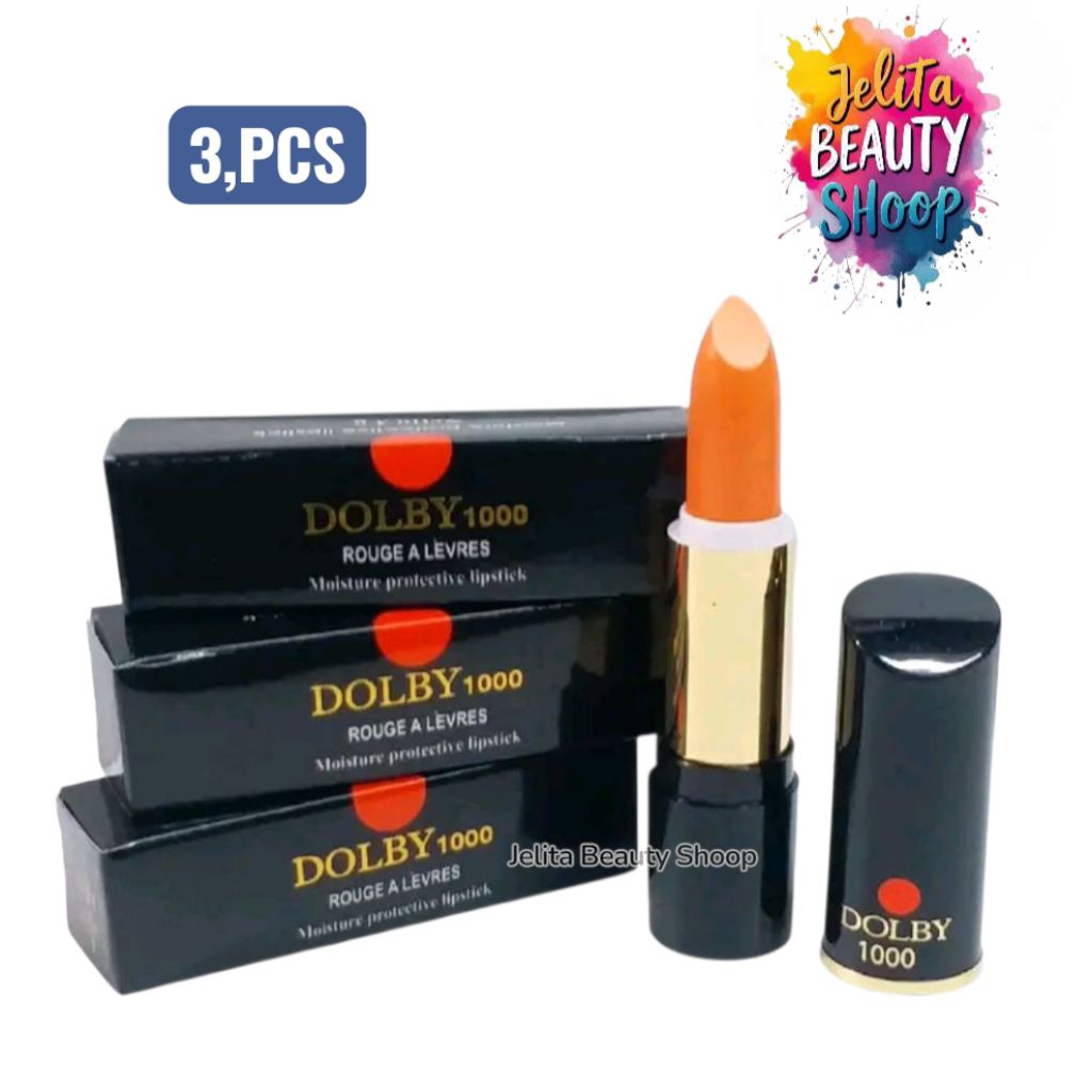 [ 3,PCS ] Lipstick Dolby 1000 - Lipstik Matte Tidak Tembus Air No 151 Dolby 1000
