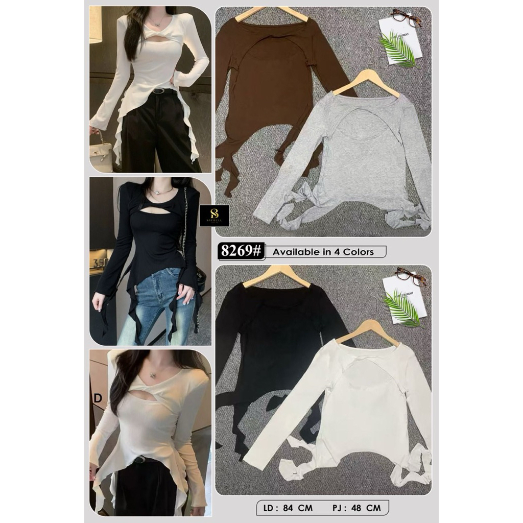 SYFBELL TOP RUFFLE l top wanita tali ruffle import