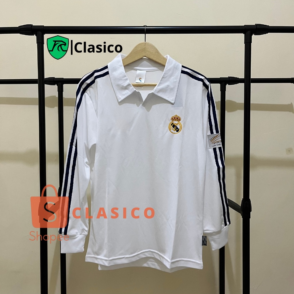 Jersey Retro Lengan Panjang Real Madrid Home 2001/2002 | Baju Bola Kualitas Premium