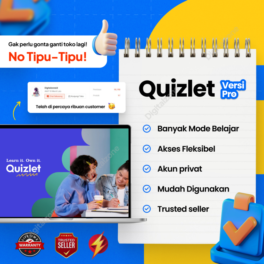 Quizlet Plus Versi Guru Premium | Quizlet Premium 1 Bulan