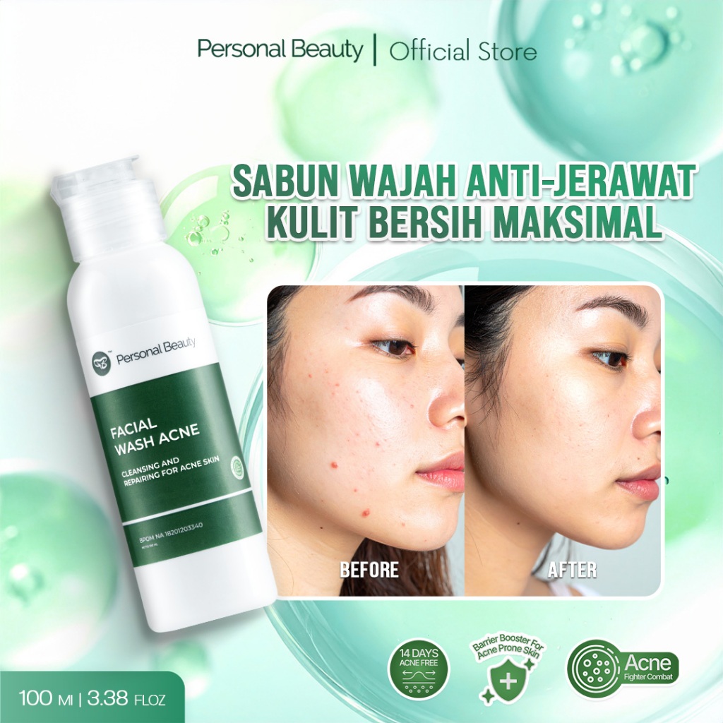 Personal Beauty Facial Wash Acne with Tea Tree Oil Cleaning & Repairing For Acne Skin PB Clinic
