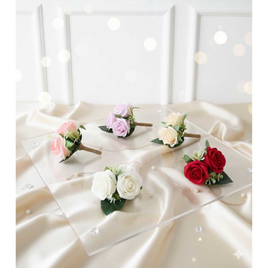 SALE CORSAGE Wedding Korsase Mawar Bunga Jas Pria Corsage Wedding Pin Bunga Pengantin Pria