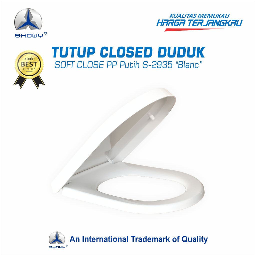 SHOWY Tutup Closet Duduk Soft Close PP Putih S-2935 "Blanc"