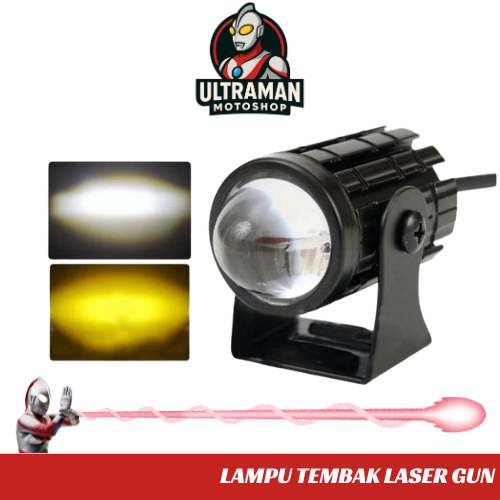 Termurah Lampu Tembak Laser Led Mini 2 Warna Putih Kuning / Lampu Tembak D2 Laser mini 1 pcs