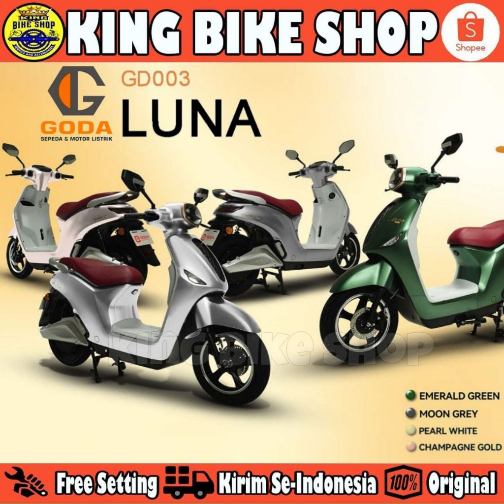 Sepeda Listrik GODA 003 LUNA 72V 20AH 72V/20AH Selis Garansi Resmi