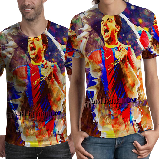 [PO 3 HARI] Kaos Xavi Hernandez Tshirt Unisex Bahan Polyester Jersey T-SHIRT Fullprint Tees Casual F