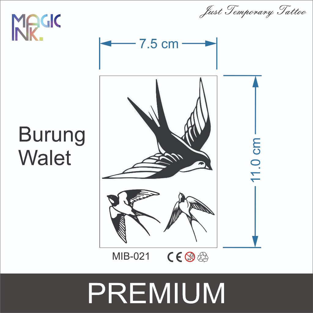 Walet Tattoo Temporary Fruit Ink Premium Semi Permanen