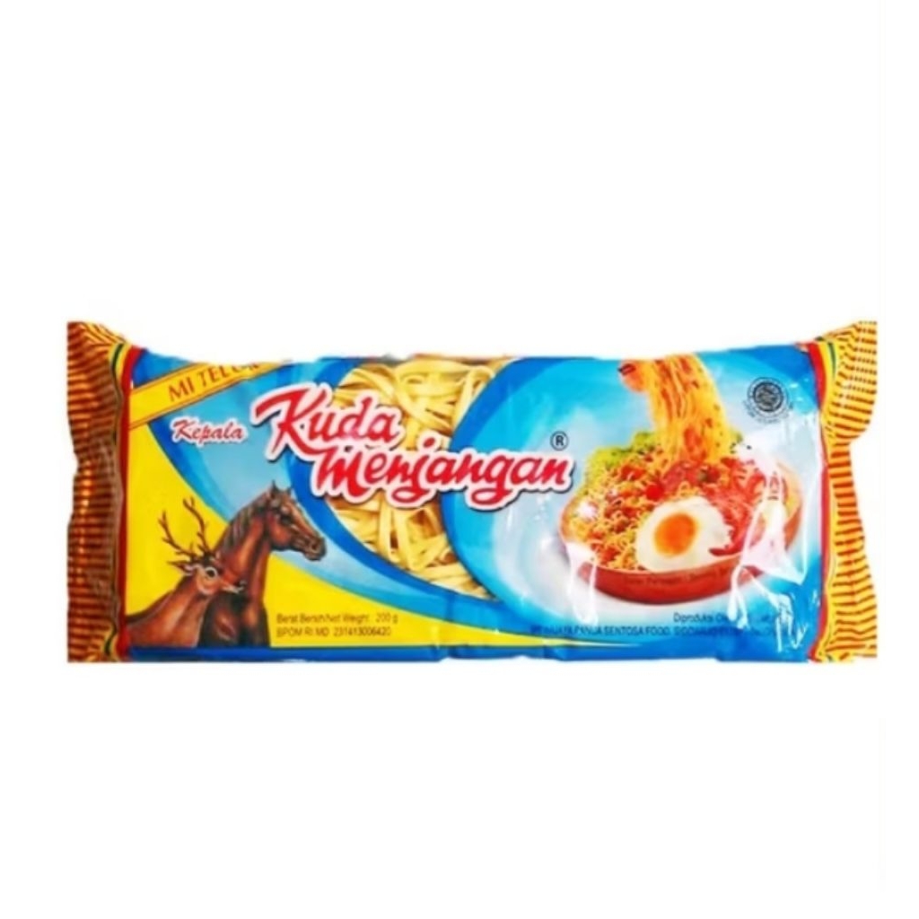 Mie Telur Kuda Menjangan pipih lebar 200 gr
