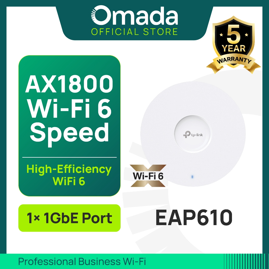 TP-LINK OMADA EAP610 AX1800 Ceiling Mount Dual-Band Wi-Fi 6 Access Point