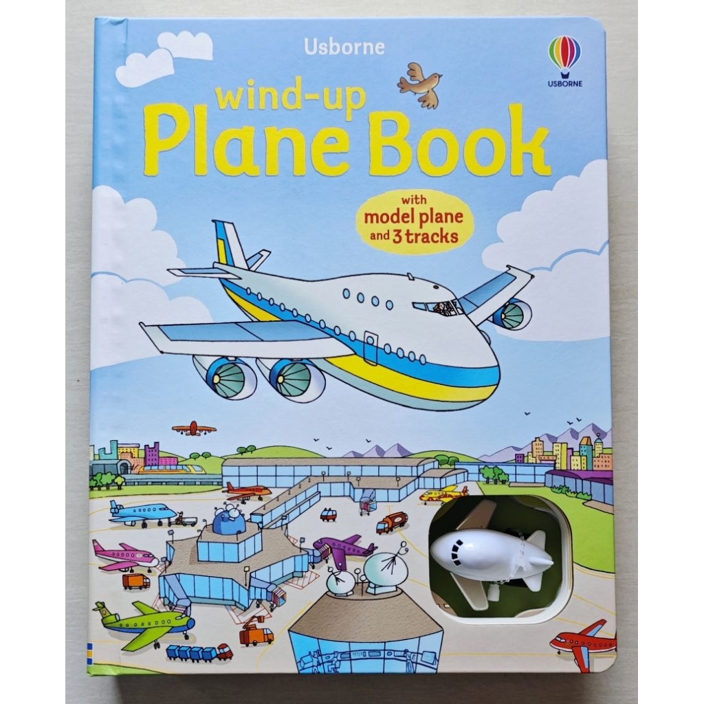 Usborne Wind-up Plane Book (with model plane and 3 tracks) Award Winner (100% ori Usborne UK) Alfabe