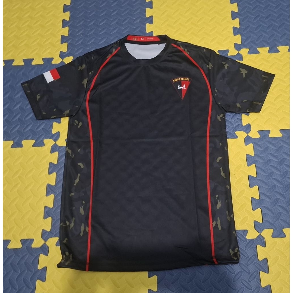 Baju Kaos MulticamBlack Brimob Lengan Pendek / Baju Kaos Tactical MulticamBlack Brimob
