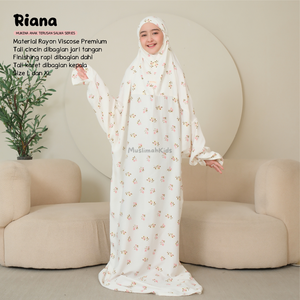 Mukena Anak Terusan Salwa Series Muslimahkids.Anak Usia 4–13 Rayon Adem Lembut Motif Lucu dan Cantik