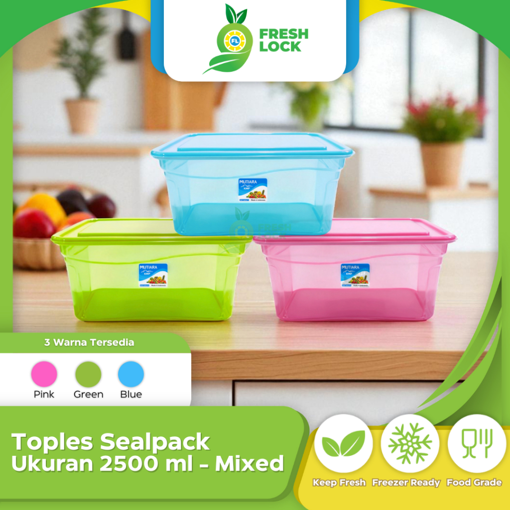Toples/Sealpack KMP set isi 12 Pcs Plastik ukuran 2500 ml Kotak Plastik/Kotak Makan/Wadah Makanan/Wa