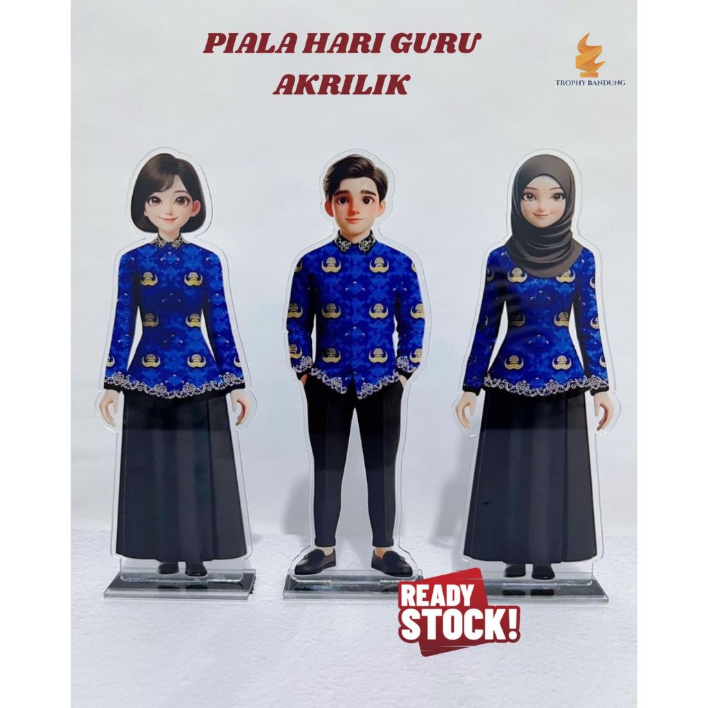Piala Guru BAJU KOPRI BIRU Akrilik (Akrilik Saja)