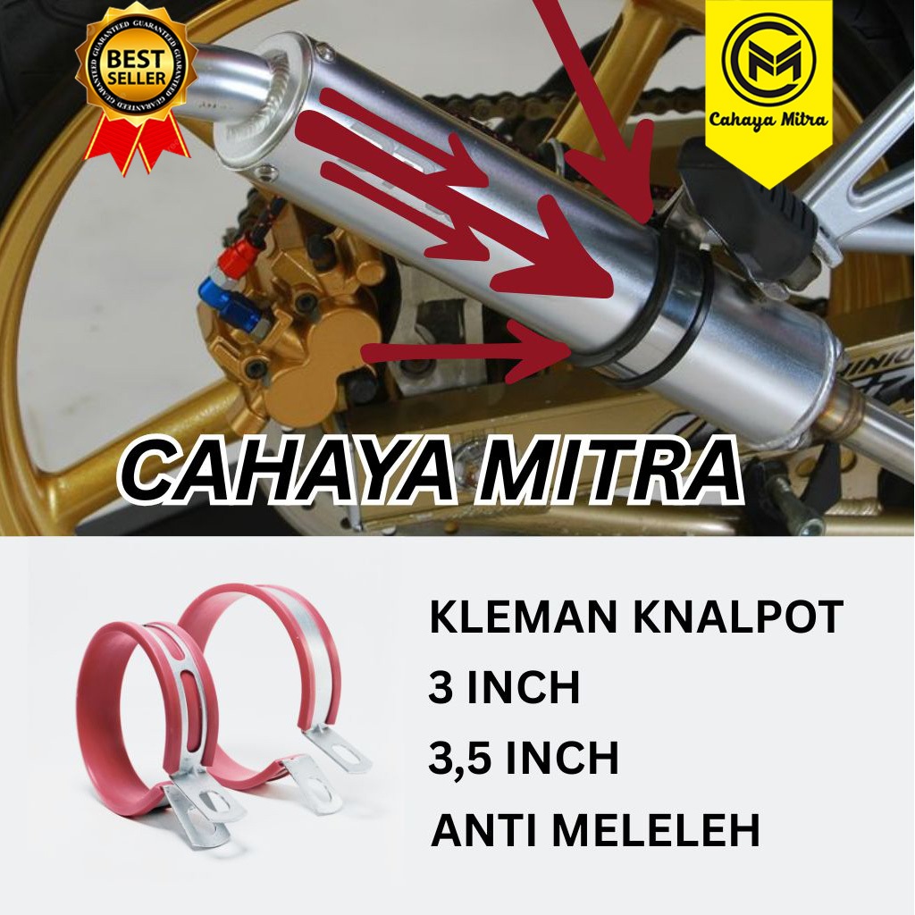KLEMAN KNALPOT RACING/BREKET KLEM GANTUNGAN KNALPOT UNIVERSAL OVAL BULAT PLUS KARET KUAT TAHAN PANAS
