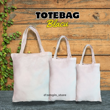 DZengin - Tas Totebag Blacu Polos Putih Ecoprint