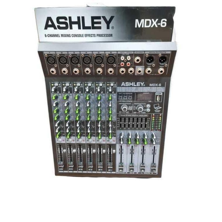 Mixer ASHLEY MDX-6 / Mixer ASHLEY MDX 6 Channel Original Efek 24 Bit - 256DSP