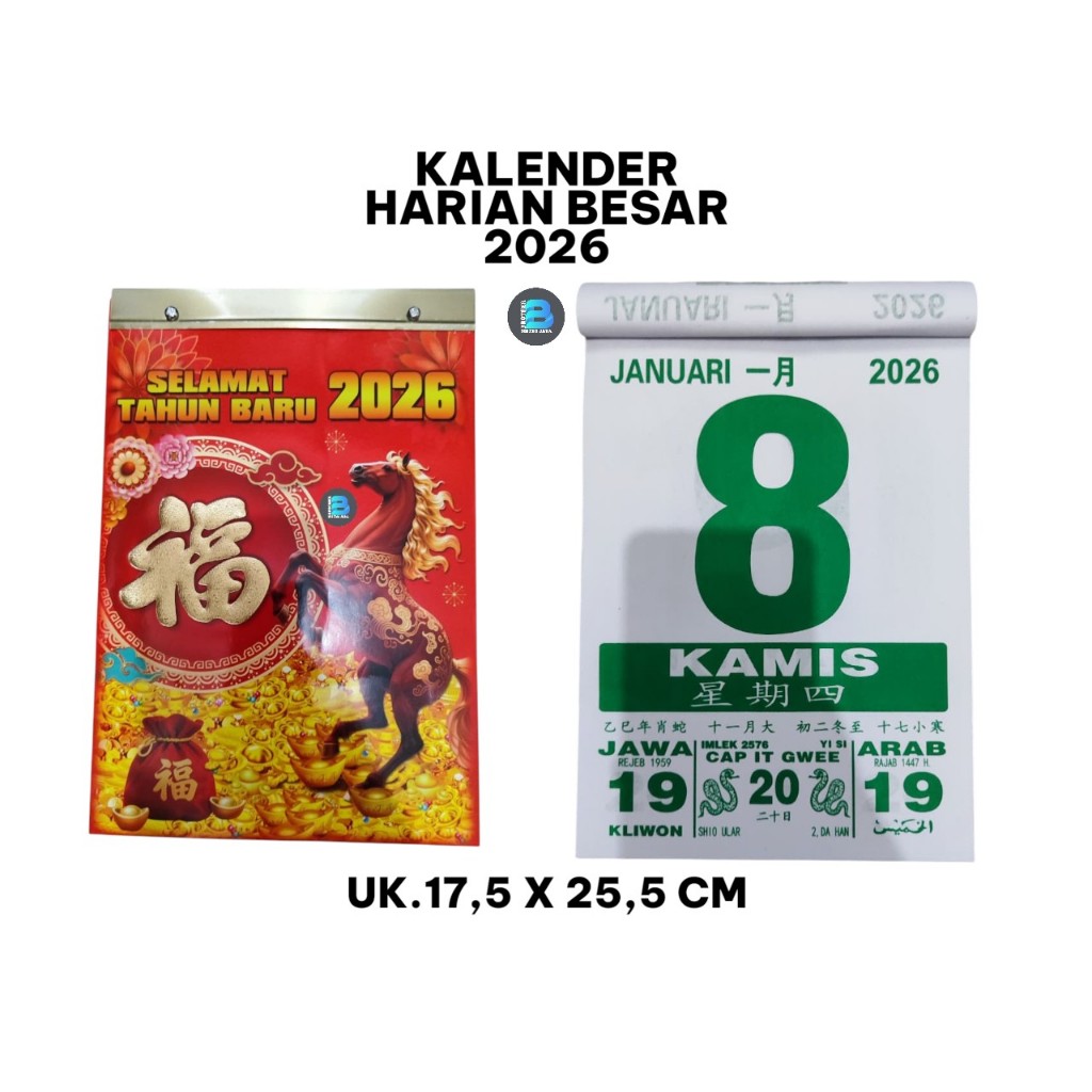 Jual Murah Kalender 2026 harian sobek besar lokal