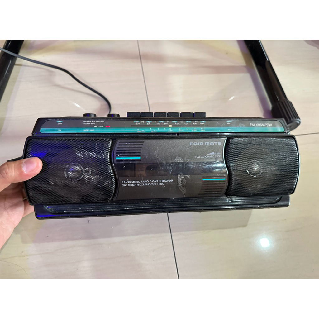 Radio Boombox Vintage Fairmate Fair Mate RD-1214 Osaka Japan 1984 SW MW FM Kaset Cassette 3 Band Ste