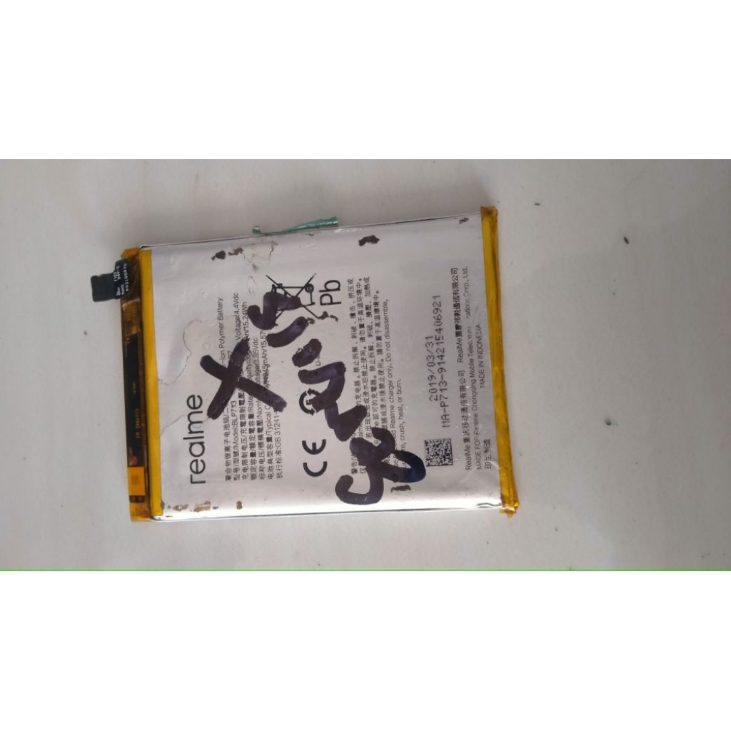 batre hp realme 3 pro Ori cabutan normal