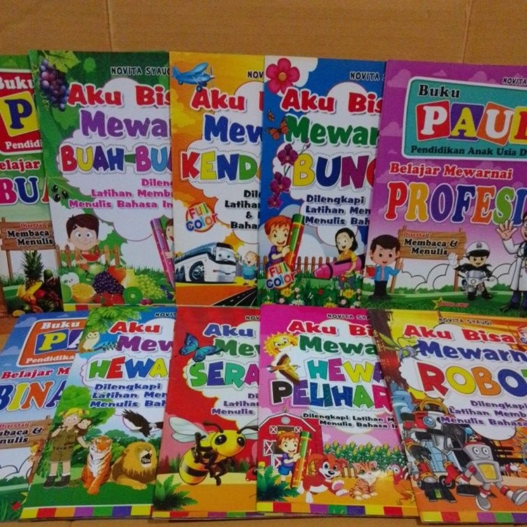 paket isi 3 buku mewarnai untuk anak-anak disertai baca tulis by Novita syauqi/random/isi 3