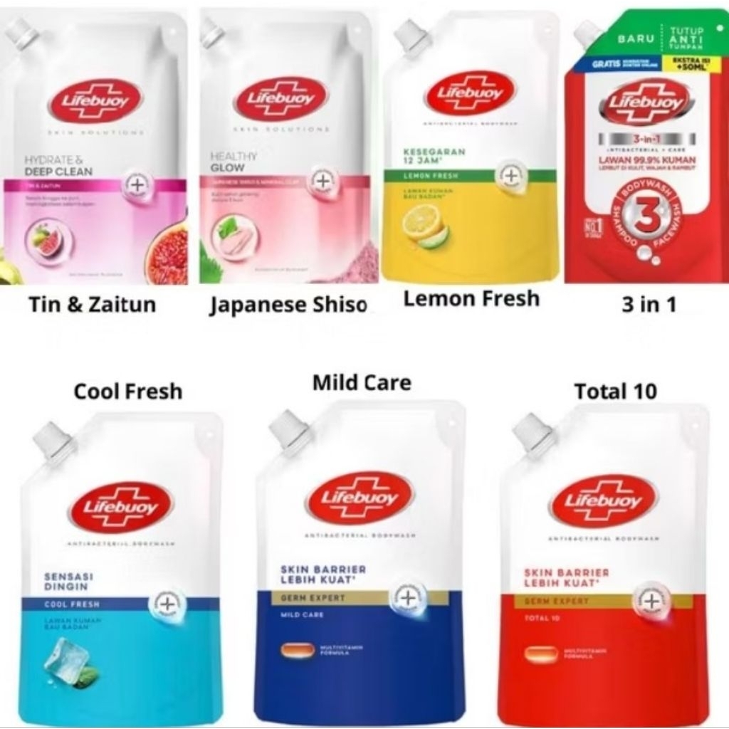 Lifebuoy Sabun Mandi cair Refill 400ml - sabun mandi cair lekboi 400ml