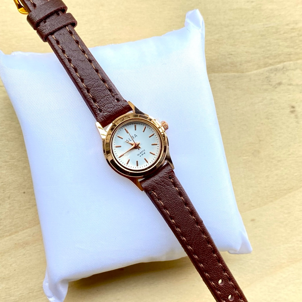Jam Tangan Wanita Alba Kulit kecil Imut Analog Simple Jam Cewek Terlaris Watches Best Seller