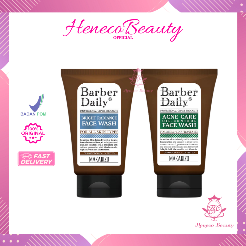 MAKARIZO Barber Daily Face Wash Bright&Acne 100ml - Sabun Wajah Pria/HenecoBeauty
