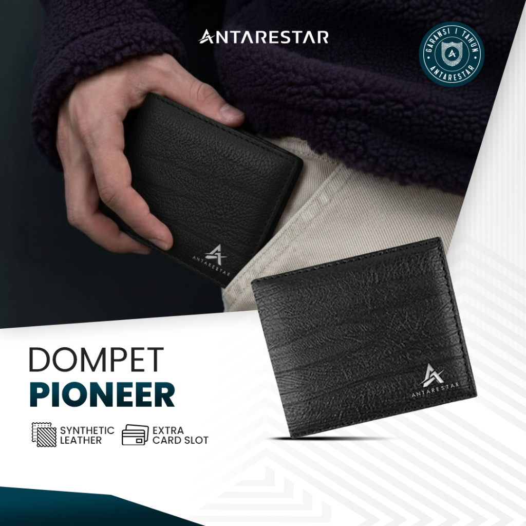 ANTARESTAR Official - Dompet Kulit Pria Pioneer Series Synthetic Leather Dompet Lipat Pria Berkualit