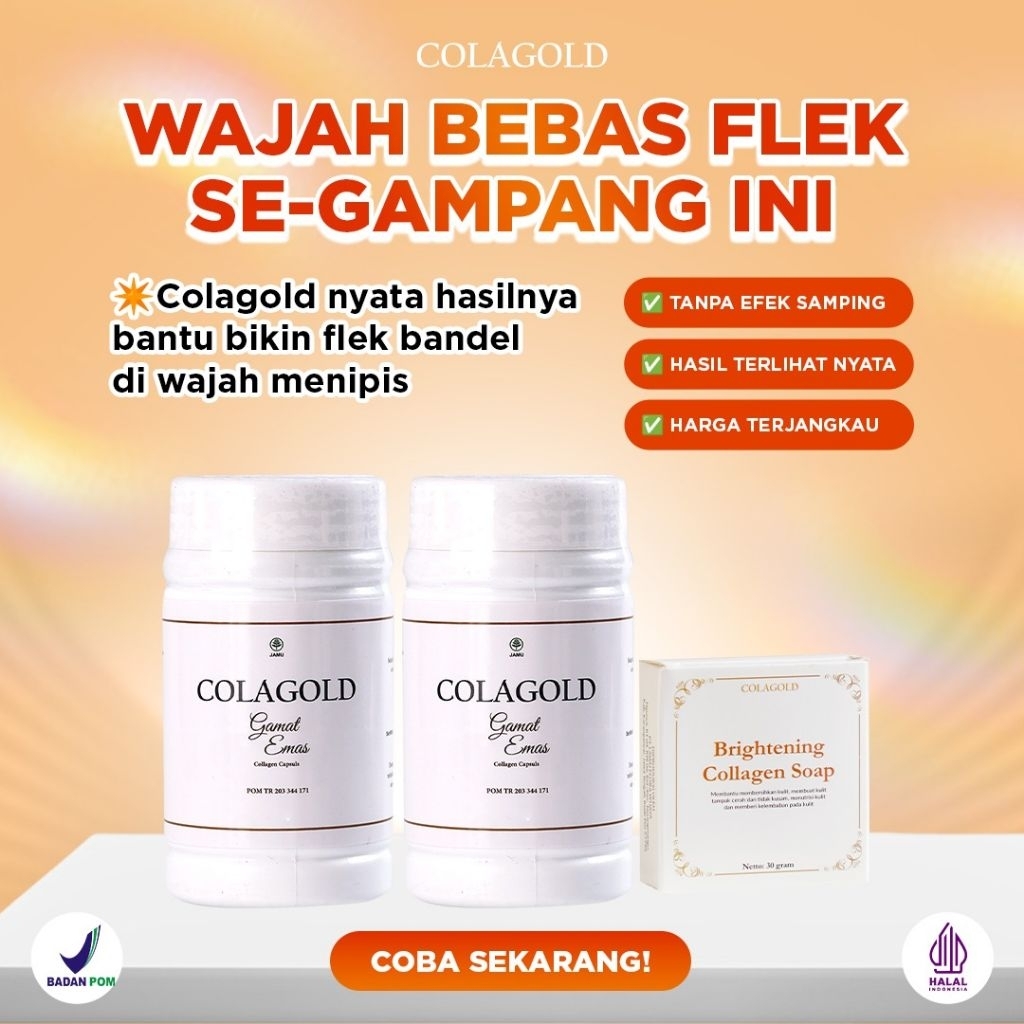 Colagold kapsul collagen gamat emas bpom dan halal penghilang flek hitam anti aging kapsul pencerah 
