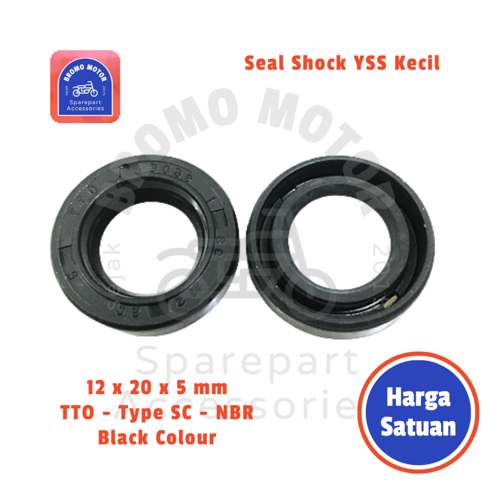 Oil Seal Shock Belakang Type SC YSS 12 20 5 mm (Sil Oli Shock Breaker Rear Absorber NBR - Bromo Moto