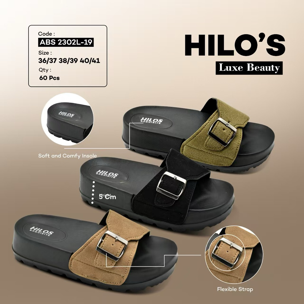 Sendal selop wanita kekinian wedges karet