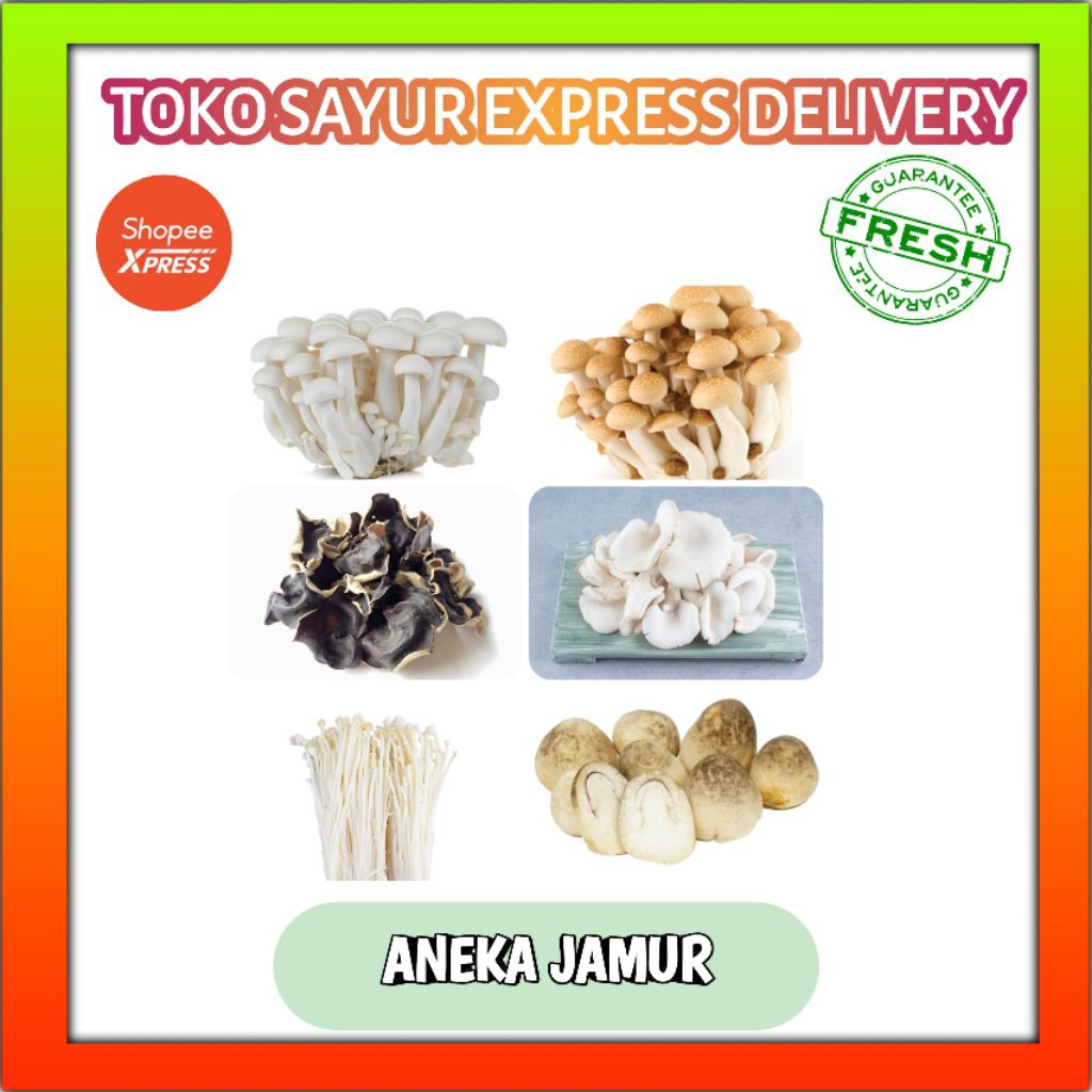 Aneka Jamur Jamuran [ shimeji kuping kering tiram enoki merang ] Palembang
