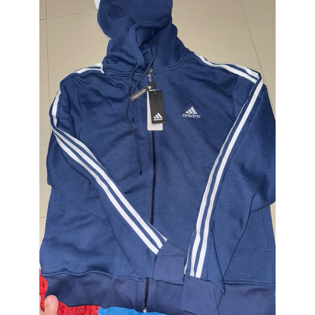 Adidas Essentials 3-Stripes French terry full-Zip Hoodie