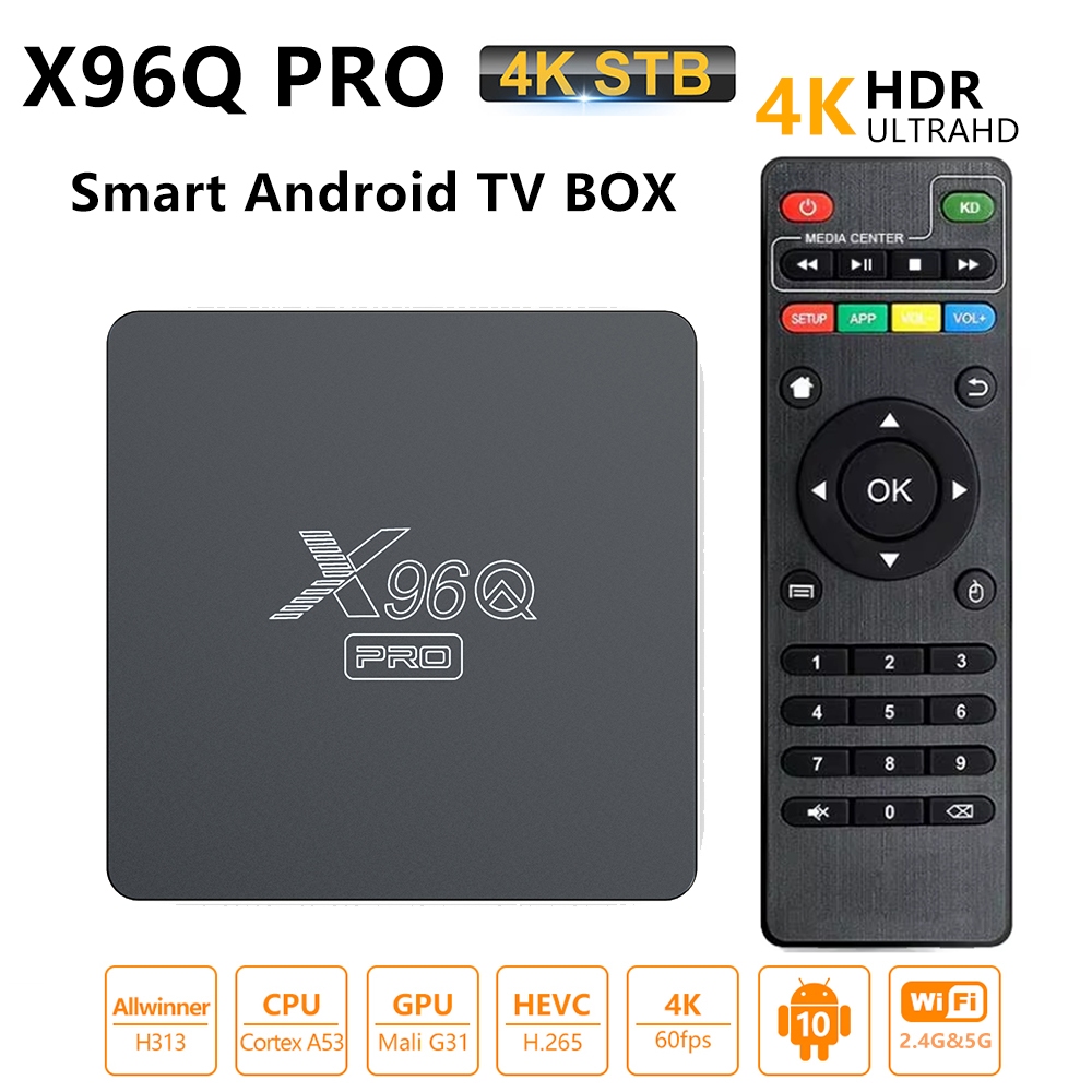 Android TV Box X96Q PRO 4K HD Smart TV Box Media Player  STB Android 10 box tv 2G/16G Wifi