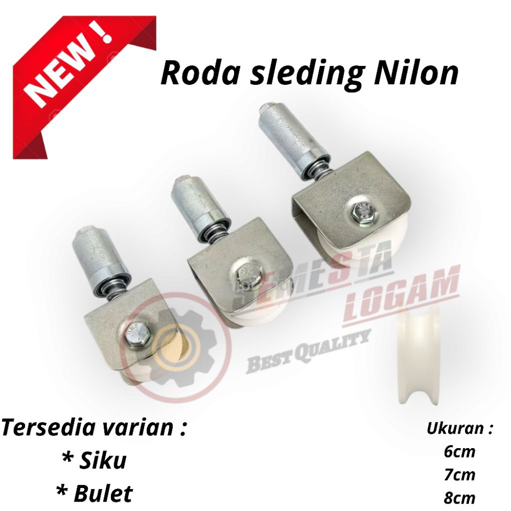 Roda sliding Nilon, Roda pagar sleding nilon, Roda nilon