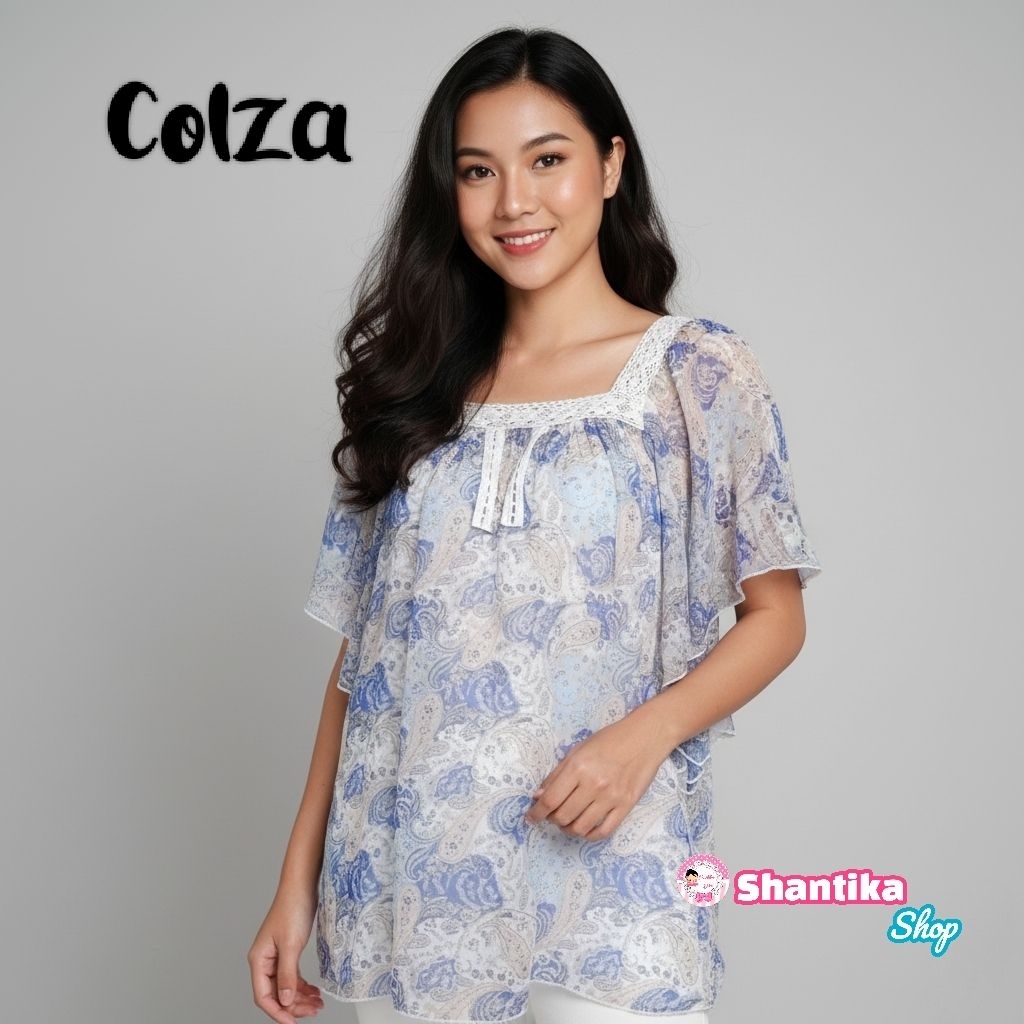 Plove Blus Atasan Sifon Branded Wanita Dewasa
