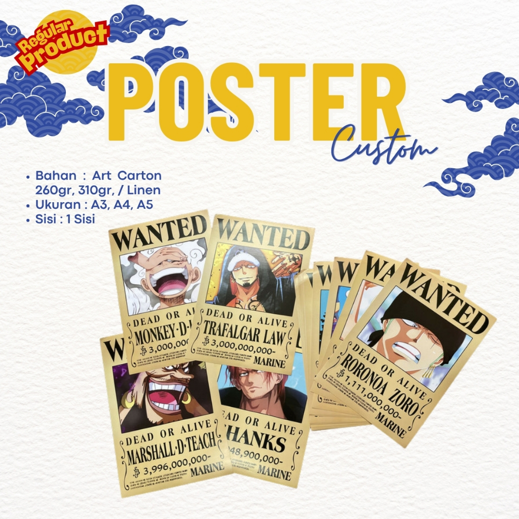 Poster Anime One Piece Bounty A5,A4, A3