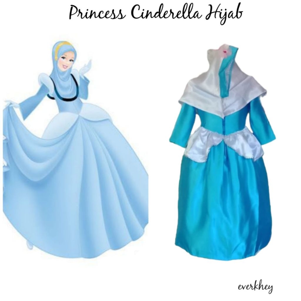 Princess Cinderella Gamis Baju Kostum Princess Disney Size Anak Dan Dewasa
